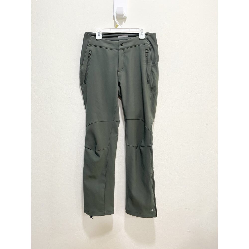Columbia Omni Heat Thermal Comfort Pants Womens 8Short Green Softshell Gorpcore
